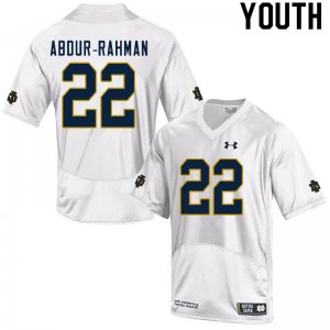 Notre Dame Fighting Irish Youth Kendall Abdur-Rahman #22 White Under Armour Authentic Stitched College NCAA Football Jersey PFT4299RY